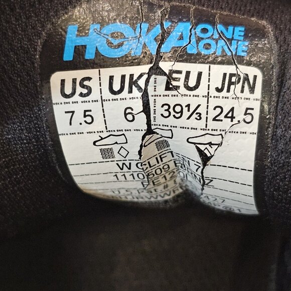 Hoka One One Clifton 7 1110509 BBRNZ Black Bronze Running Shoes - Women's Sz 7.5 - Picture 6 of 16